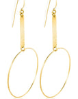 Leia Loop Earrings: exquisite, radiant brass loops for versatile gracious style-over head view