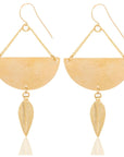 Linitha Chain Earrings: expressive, handcrafted brass chains for heartfelt individuality and cultural flair-front view