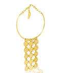 M Farida Pendant Chain: heartfelt, heritage-rich brass necklace for gifting and cultural elegance-wide angle view