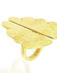 Gold Malaika Ring: artistic brass ring for heartfelt moments and standout elegance - side view