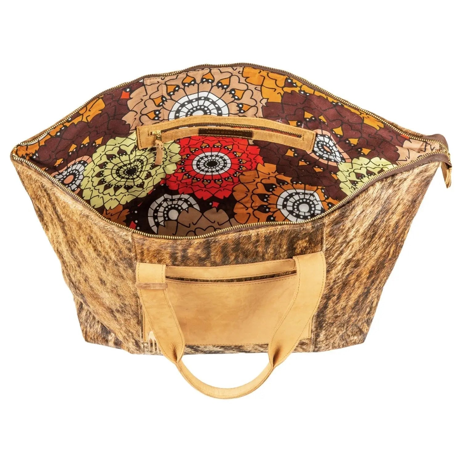 Malaika Bag: Afro-vibe cowhide leather bag for everyday joy and cultural pride-interior view