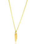 Gold Malaika Wing Necklace: delicate, angel-wing pendant for graceful, heartfelt elegance | Adele Dejak-front view