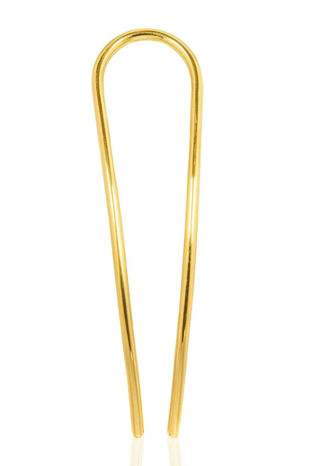 Mandare Hairpin: gold brass hairpin for secure, polished hairstyles, blending artistry and practicality-front view