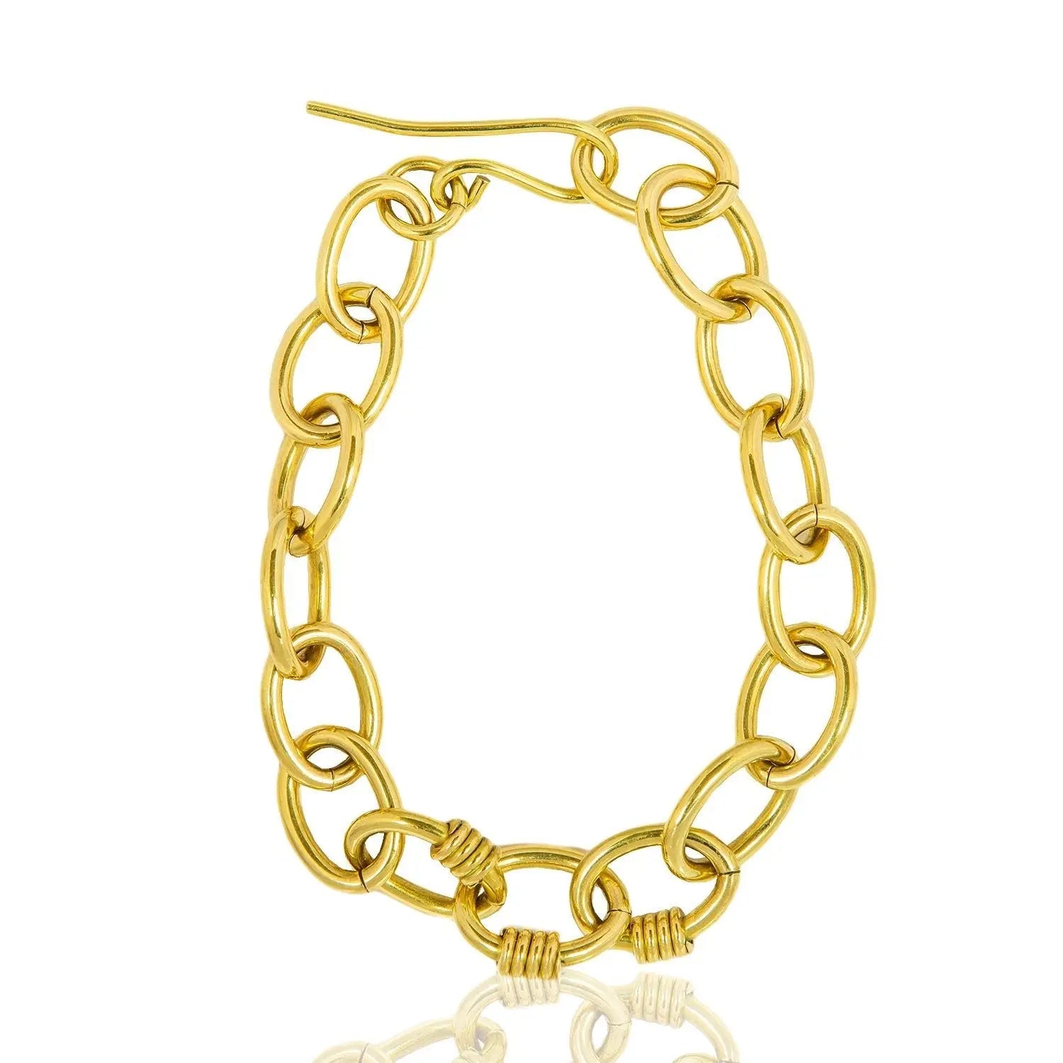 Mandisa Chain Necklace: bold gold chain, artisan-crafted for fearless, heritage-rich style-wide angle view