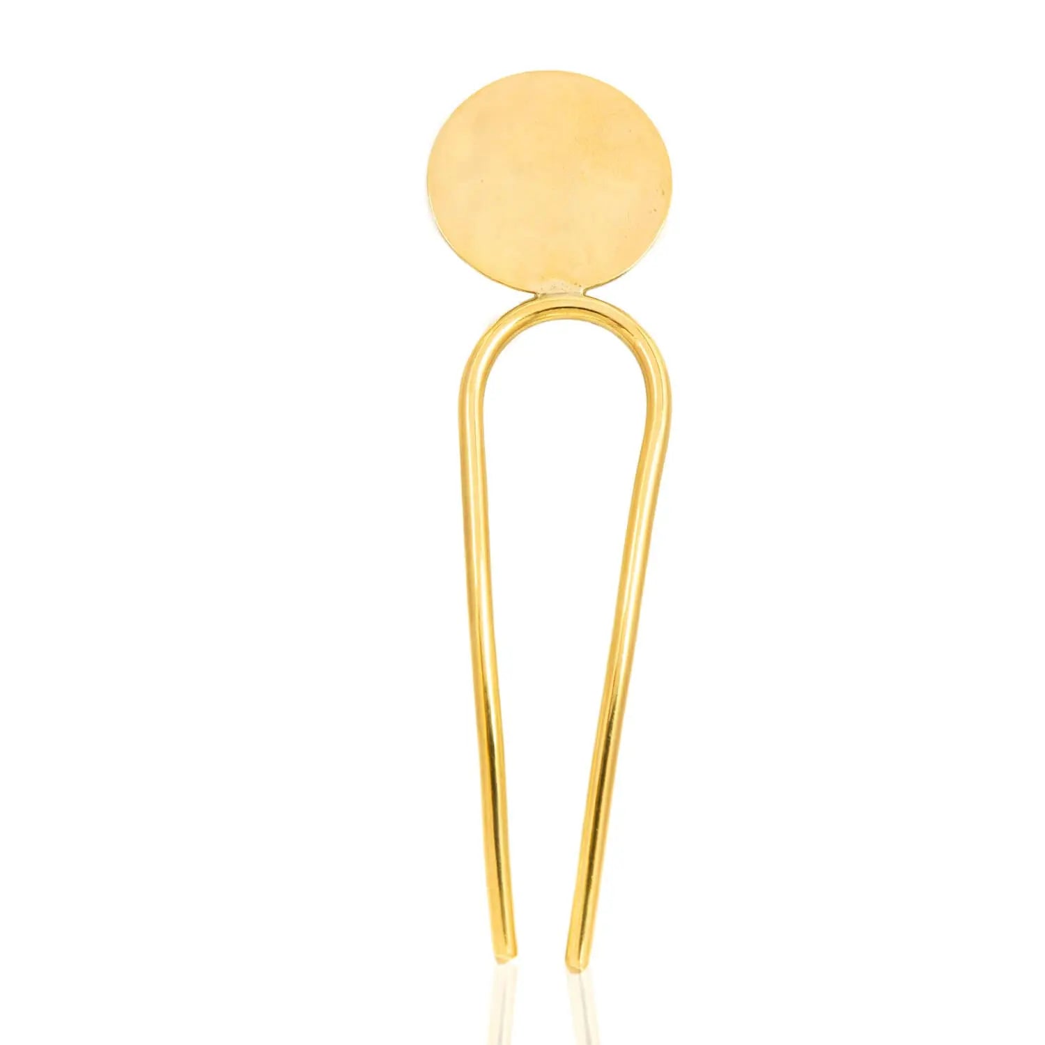 Masara Hairpin: timeless gold brass hairpin for effortless sophistication and secure styling-front view