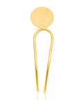 Masara Hairpin: timeless gold brass hairpin for effortless sophistication and secure styling-front view