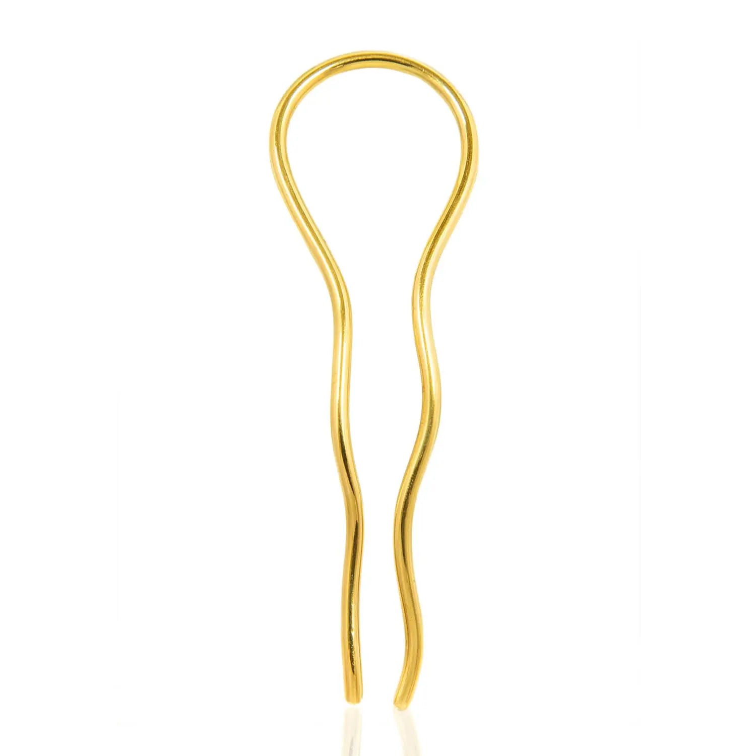 African hairpin Masego Hairpin: artful brass hairpin for secure, stylish elegance and daily sophistication | Adele Dejak -front view