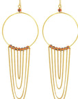 Beaded Brass Msia Beaded Brass Earrings: heartfelt, artistic design for timeless, distinctive elegance. | Adele Dejak-front view