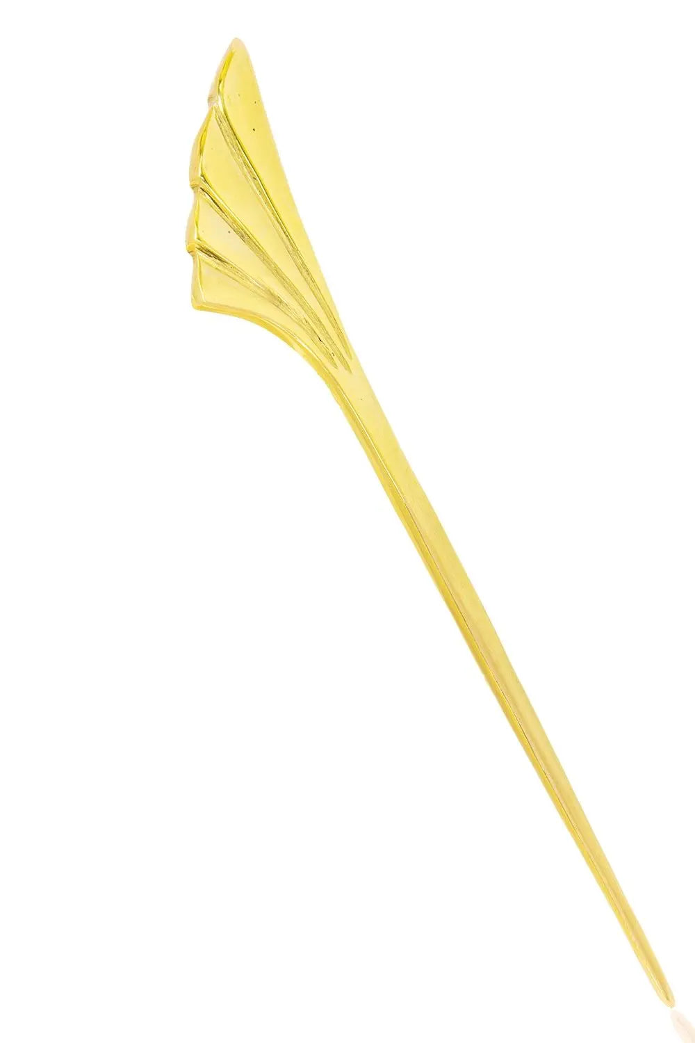 Mujiba Hairpin Clip: gold brass hair accessory, blending poise and practicality for secure, refined styling |Adele Dejak -top view