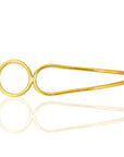 Mvita Hairpin: gold brass hairpin for secure, polished hairstyles with heartfelt charm-side view