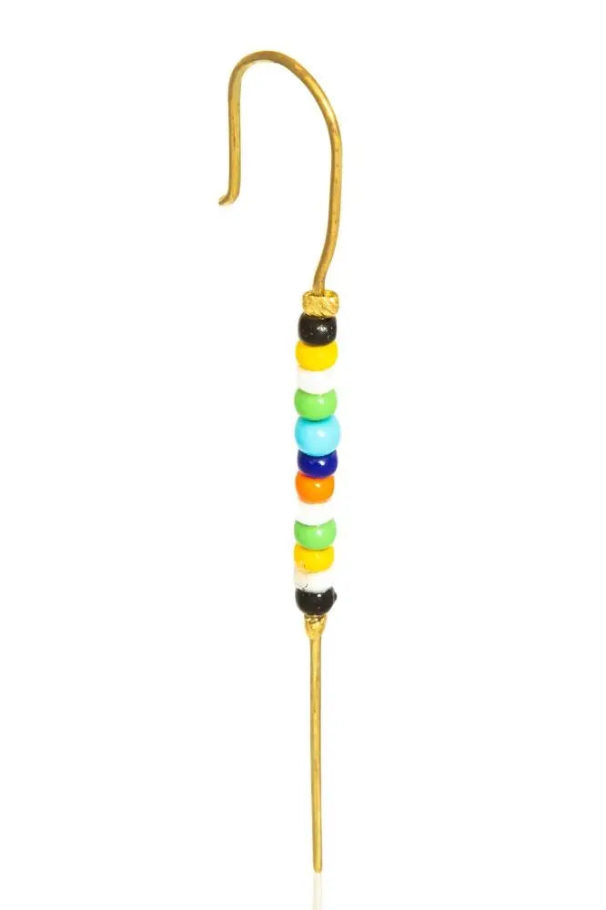 Mbadon Maasai Earrings: heartfelt, authentic Maasai design with modern versatility for cultural or everyday elegance-front view