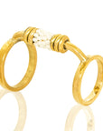 Monifa Beaded Ring: artistic, heartfelt brass ring blending tradition with contemporary allure-diagonal view