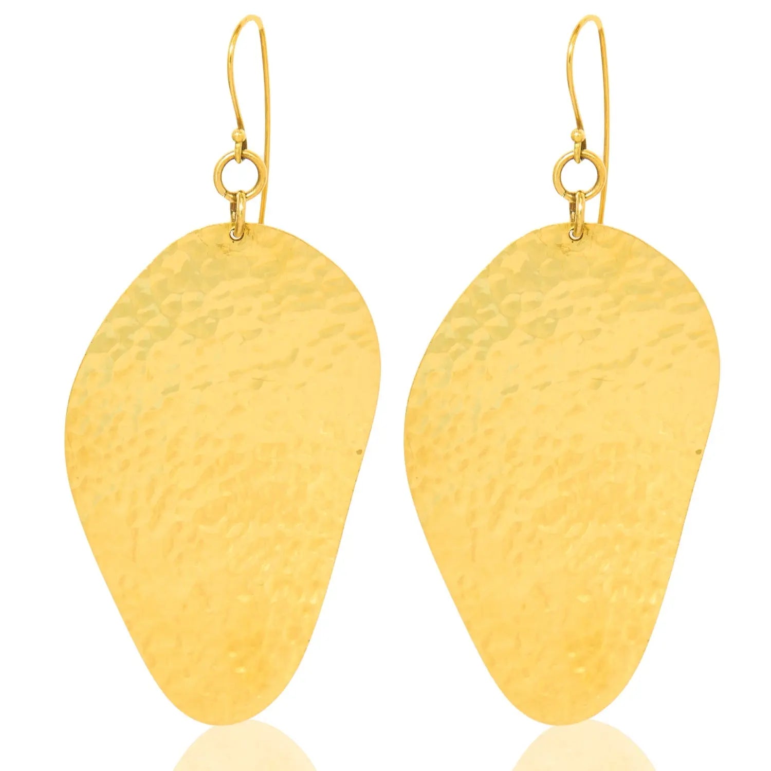 Mpenzi Simple Earrings: lightweight, ethical gold brass earrings for heartfelt gifting and everyday artistry-top view