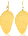 Mpenzi Simple Earrings: lightweight, ethical gold brass earrings for heartfelt gifting and everyday artistry-top view