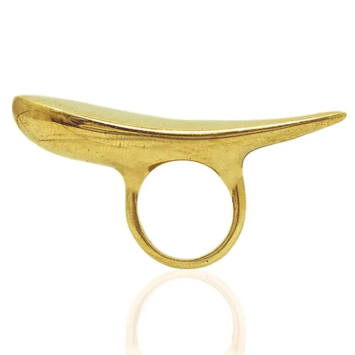 Nijiku Gold Ring: bold, enduring luxury for social gatherings and heartfelt gifting-over head view