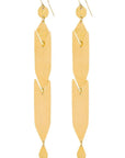 Taji Statement Earrings: bold, unforgettable brass earrings for evening glamour, artisanal gift, modern luxury-wide angle view