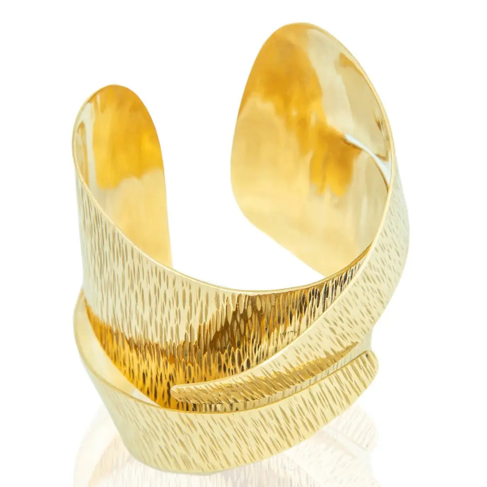 statement TELE Statement Bracelet: Sculptural, fashion-forward, artisan brass jewelry for distinctive style. bracelets | Adele Dejak-detailed view