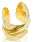 statement TELE Statement Bracelet: Sculptural, fashion-forward, artisan brass jewelry for distinctive style. bracelets | Adele Dejak-detailed view