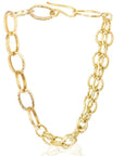 Zaafii Statement Necklace, crafted from durable brass, combines precision and style for an unforgettable look-over head view