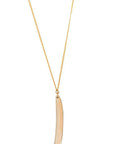long Zaakudi Long Chain Necklace – bold brass design, versatile accessory for day-to-night style. | Adele Dejak-wide angle view