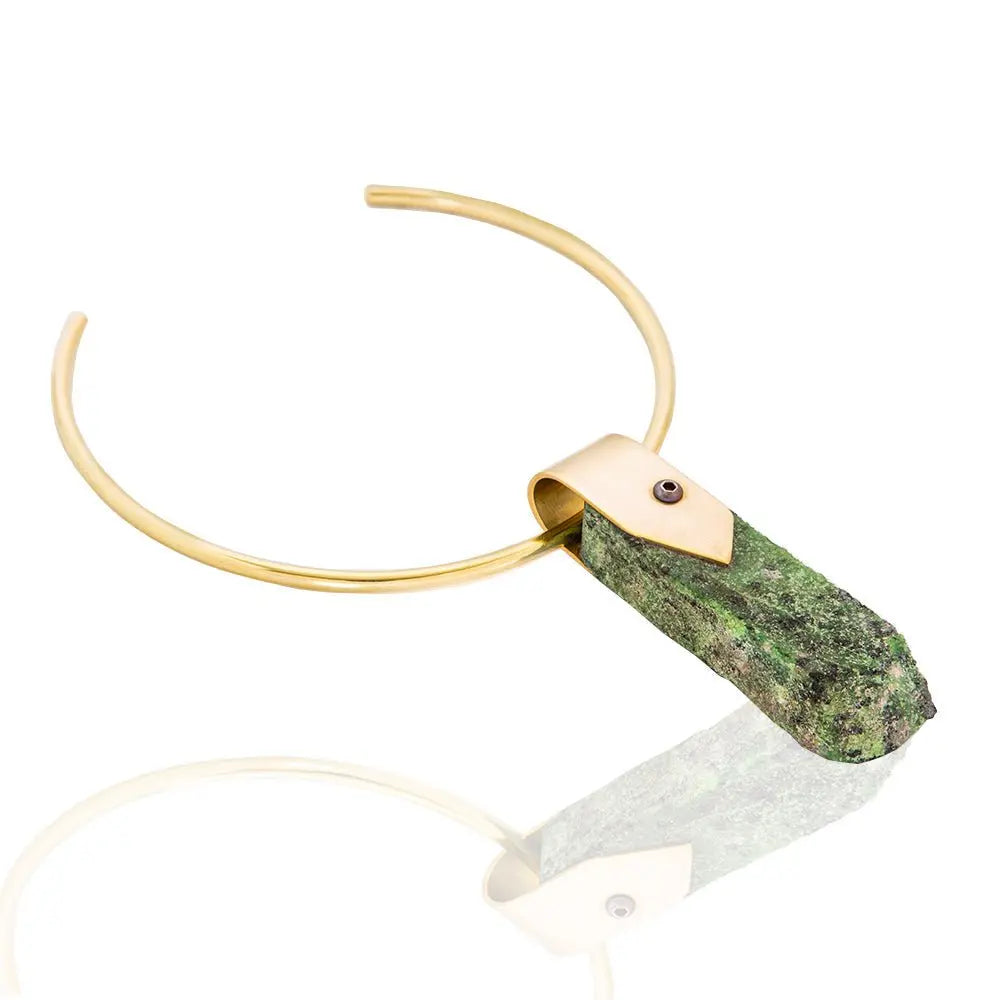 Zabrina Choker Pendant Necklace with unakite, crafted for those who desire unforgettable luxury and timeless grace-top view