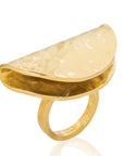 Zaby Gold Ring – A stunning brass ring combining precision, elegance, and everyday versatility-diagonal view