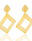 Zahab Large Earrings in brass, meticulously crafted for those seeking bold elegance and grace-top view