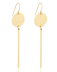 Zaila Long Earrings: crafted brass earrings evoking confidence and timeless charm for bold occasions-wide angle view