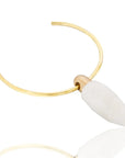 Zana Quartz Choker: Symbol of strength, natural quartz, brass, handcrafted, empowering, radiant, heartfelt charm, perfect for formal or casual elegance-side view