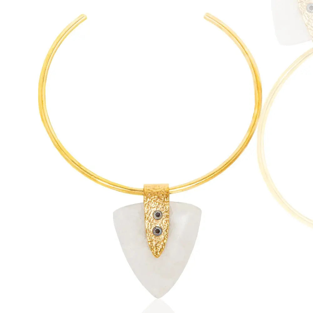 Zanele Quartz Choker: Inspirational strength, quartz accents, adjustable design, perfect for day-to-night elegance-front view