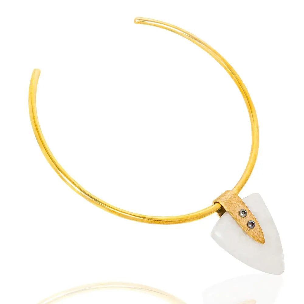 Zanele Quartz Choker: Inspirational strength, quartz accents, adjustable design, perfect for day-to-night elegance-side view