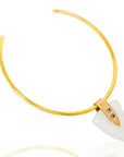 Zanele Quartz Choker: Inspirational strength, quartz accents, adjustable design, perfect for day-to-night elegance-side view