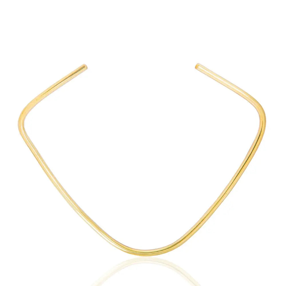 Zaraha Brass Choker: strength-inspired, belief-infused wearable art, bold design, timeless appeal, perfect for day-to-night elegance-front view