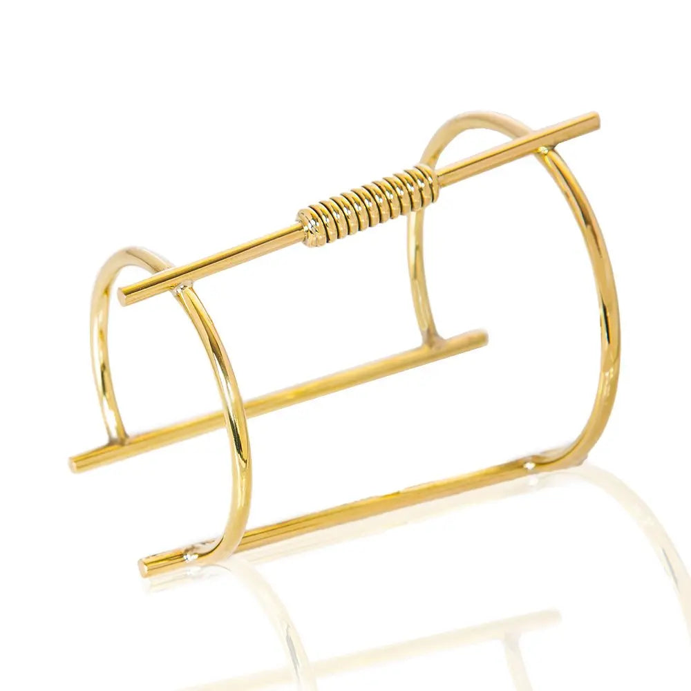 ZEENA Brass Bracelet: bold strength, timeless charm, artisan-crafted for sophisticated style. Perfect for cherished moments and elevated elegance-side view