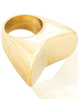 Chunky Zhilan Ring: Bold brass design, fearless elegance, artisan-made, ideal for confident, trendsetting individuals