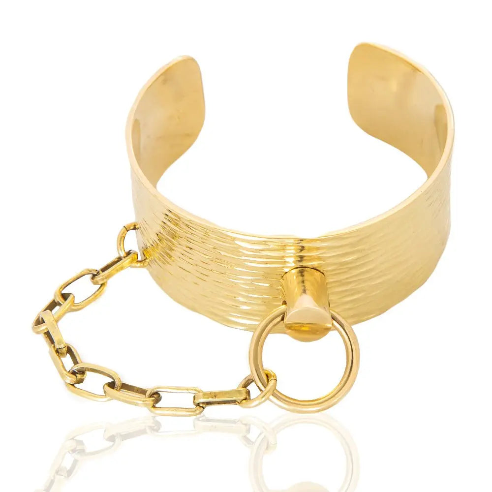 Ziad Bracelet: Symbol of strength, belief, and resilience. Handmade recycled brass jewelry, blending tradition with contemporary charm. Perfect for women seeking meaningful, stylish accessories-front view