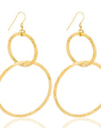 Zoila Gold Chain Earrings: bold luxury, empowering design, versatile glamour, durable brass, eye-catching elegance, fashion-forward statement-over head view
