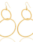 gold Zoila Gold Chain Earrings: bold luxury, empowering design, versatile glamour, durable brass, eye-catching elegance, fashion-forward statement-front view