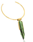 Unakite necklace symbolizing strength, belief, and natural beauty-diagonal view