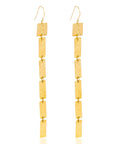 Zuber Drop Earrings: Luxurious brass design for poise and grace. Handmade with precision, perfect for gifting or refined style-front view