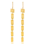 gold Zuber Drop Earrings: Luxurious brass design for poise and grace. Handmade with precision, perfect for gifting or refined style-over head over view