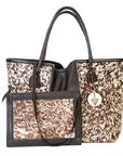 Mrembo Hide Bag: ethically sourced, enduring beauty with African wax print interior-front view