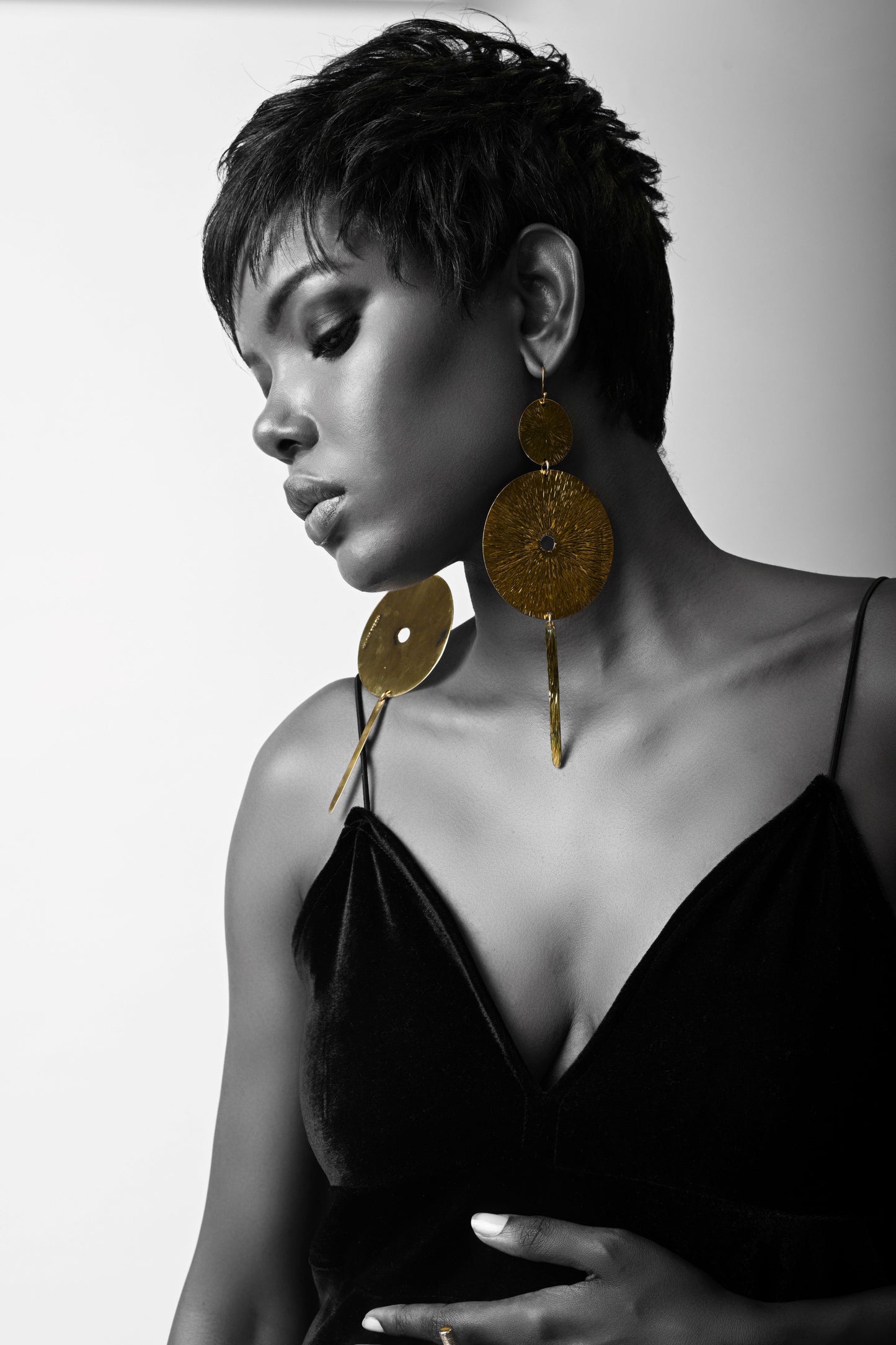 Franka Brass Statement Earrings