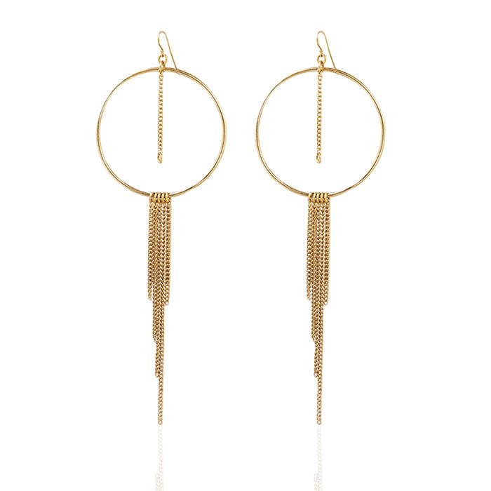 Bianca Brass Long Earrings