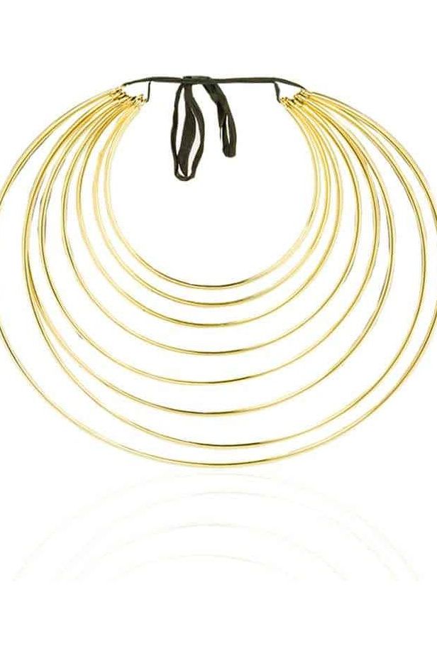  Dhamani Ribbon Necklace: expressive, soulful brass jewelry for modern elegance and heartfelt style-profile  view