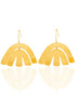 Charming Dhamani Adele Earrings: delicate brass-pearl blend for heartfelt, understated elegance-front view