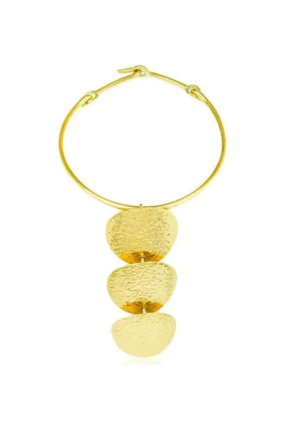 Farewa Gold Choker: luxurious, soul-stirring upcycled brass necklace for treasured memories and gifting-front view