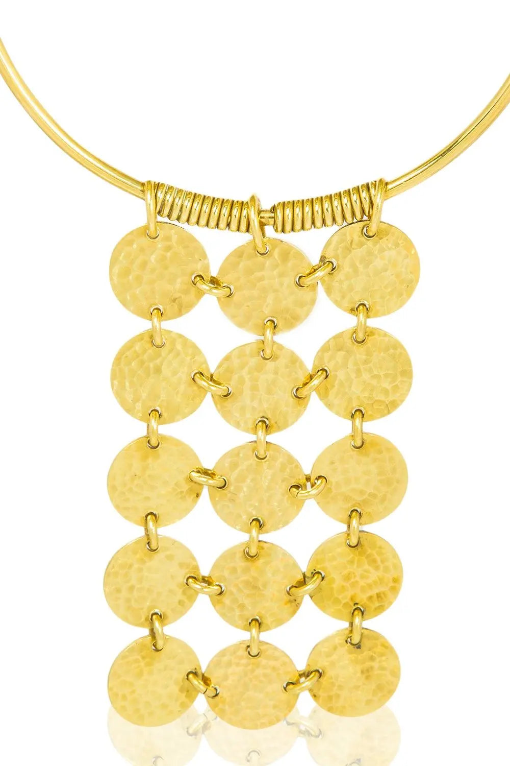 M Farida Pendant Chain: heartfelt, heritage-rich brass necklace for gifting and cultural elegance-detail view 