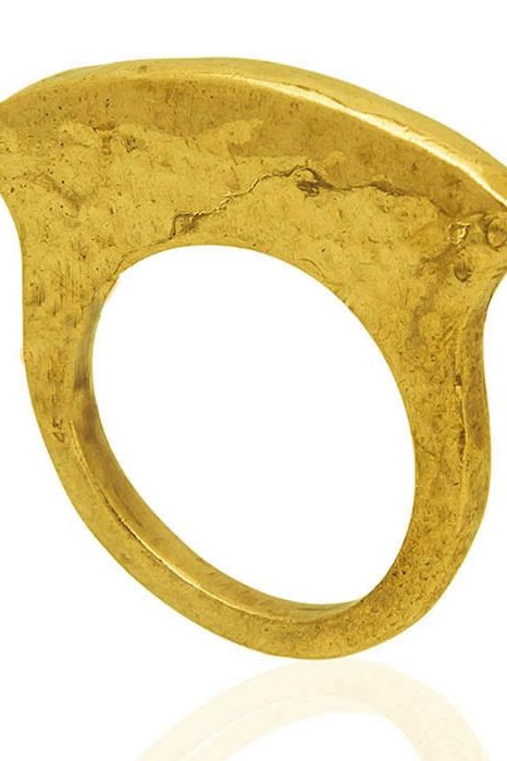 Tabia Brass Ring: Daring, polished, and versatile, perfect for gifting or personal style enhancement-side view