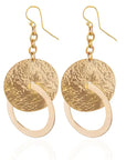 Ziva Brass Earrings: inspiring strength with a bold, artistic design, crafted from durable brass for effortless charm and all-day comfort. Perfect for elevating any outfit with timeless appeal-front view